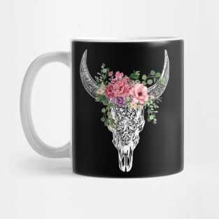 Cow skull floral 18 Mug